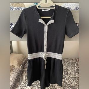 T by Alexander Wang waffle romper 100% cotton black XS